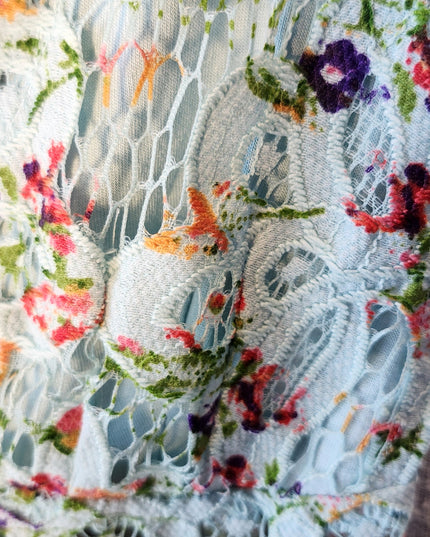 New Free People Intimately Sky Blue Floral Mini Slip Adella Sundress with Adjustable Spaghetti Straps