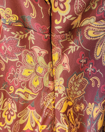 Vintage Y2K I.N.C. International Concepts Surplice Neckline Rust Paisley Print Spaghetti Strap Maxi Slip Dress