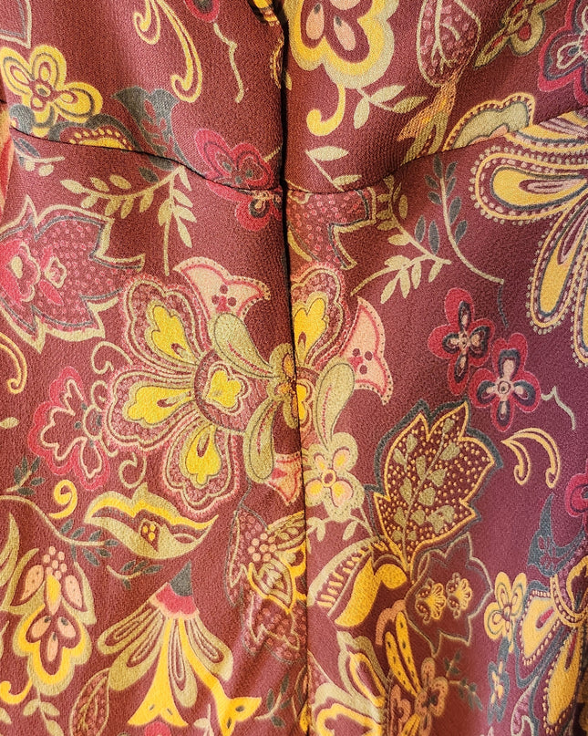 Vintage Y2K I.N.C. International Concepts Surplice Neckline Rust Paisley Print Spaghetti Strap Maxi Slip Dress