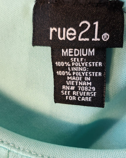 Rue 21 Mint Green Top Open Back Paisley Print Handkerchief Hem Dress