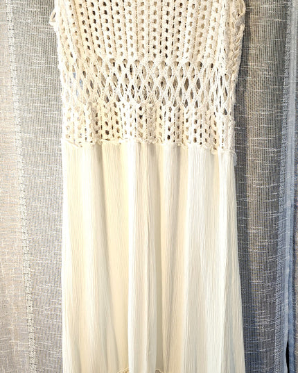 Est. 1946 Sheer Crochet & Gauze Boho Maxi Sundress