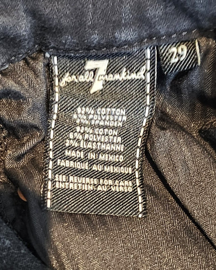 7 For All Mankind the Ankle Skinny Vibrant Black Stretch Denim Embroidered Jeans