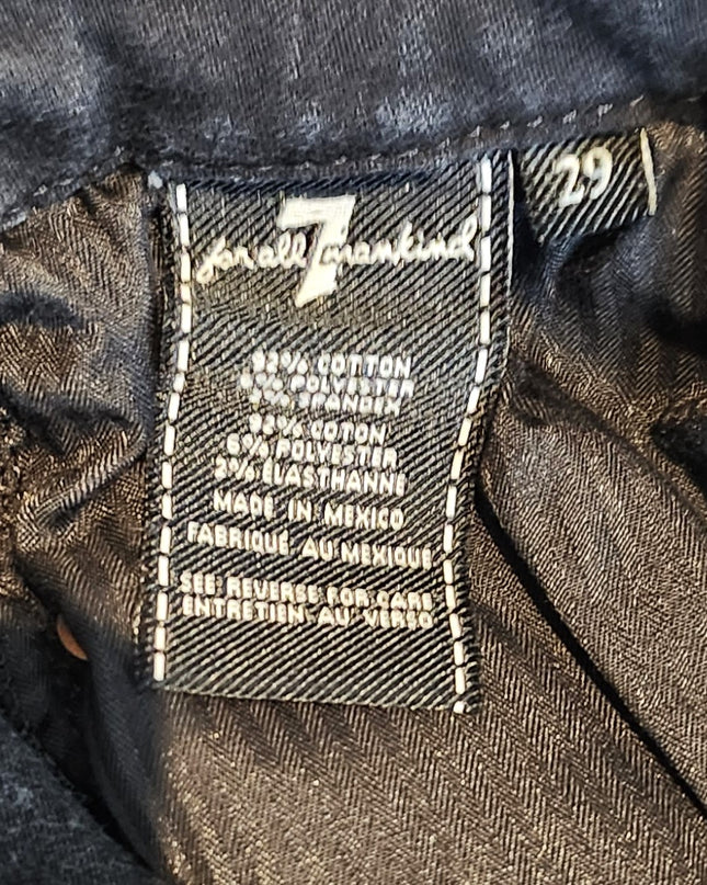 7 For All Mankind the Ankle Skinny Vibrant Black Stretch Denim Embroidered Jeans