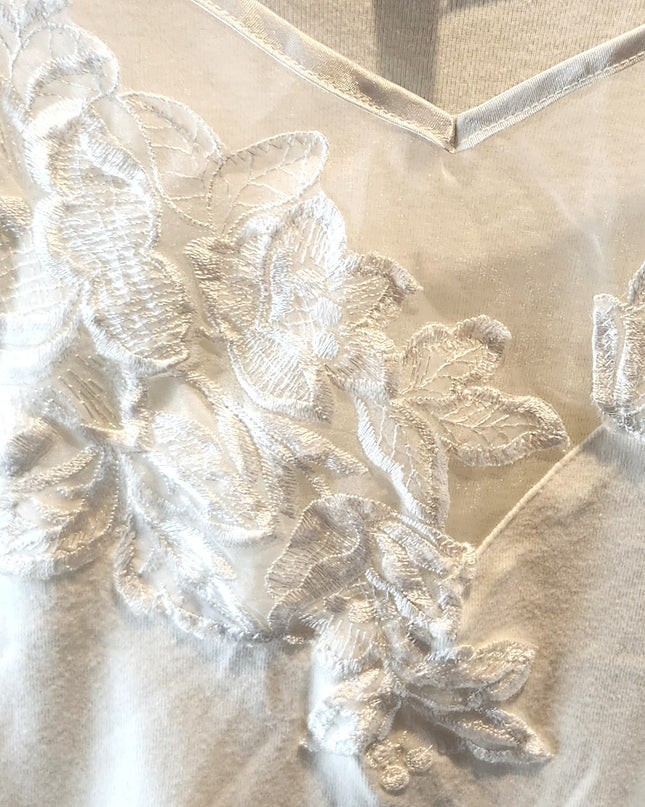 Vintage Victoria's Secret Bridal Lingerie Embroidered Mesh Cami Tank Top