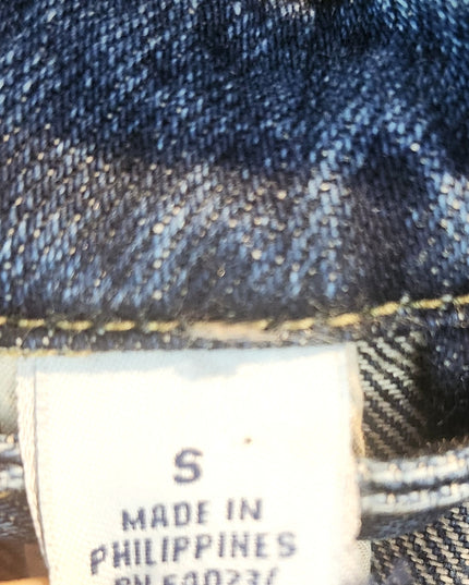 Vintage Fitted Y2K Old Navy Pleated Utility Denim Jacket Blazer Size S