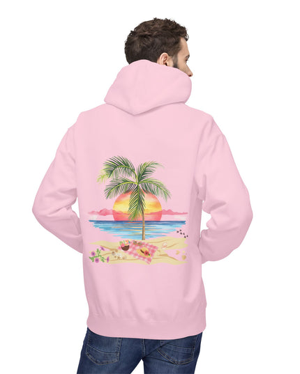 Hibiscus Hippie Designed Paradise Palm Hoodie — "Peace Love & Paradise" - Melbourne Beach Florida Sunrise Pullover