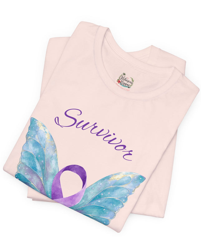 Domestic Violence Awareness Shirt | Survivor Teal and Purple Ribbon Butterfly Tee | Abuse Survivor Gift, Transformation in Progress Graphic T-Shirt, Empowering Healing Support Clothing