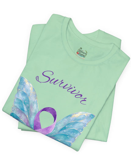 Domestic Violence Awareness Shirt | Survivor Teal and Purple Ribbon Butterfly Tee | Abuse Survivor Gift, Transformation in Progress Graphic T-Shirt, Empowering Healing Support Clothing