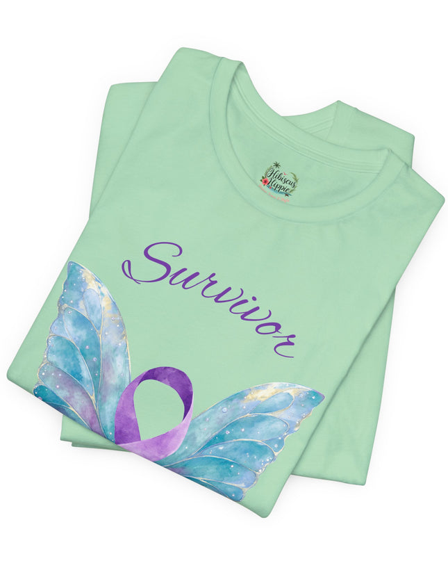 Domestic Violence Awareness Shirt | Survivor Teal and Purple Ribbon Butterfly Tee | Abuse Survivor Gift, Transformation in Progress Graphic T-Shirt, Empowering Healing Support Clothing
