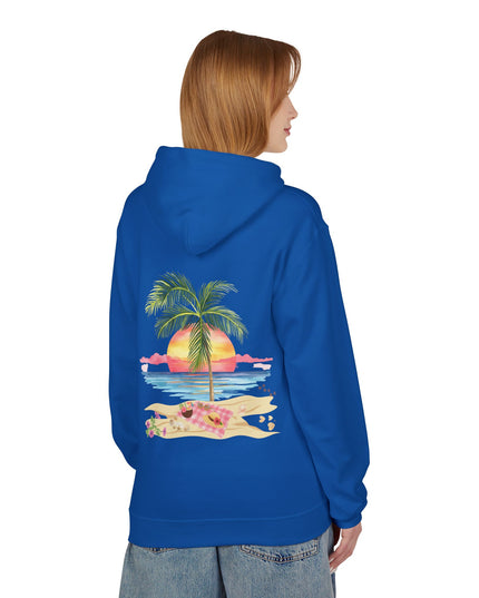 Hibiscus Hippie Designed Paradise Palm Hoodie — "Peace Love & Paradise" - Melbourne Beach Florida Sunrise Pullover