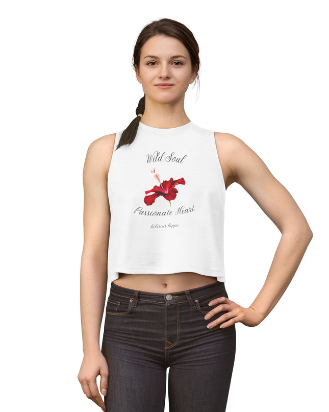 Wild Soul Passionate Heart Crop Top — Floral Graphic Women's Tank