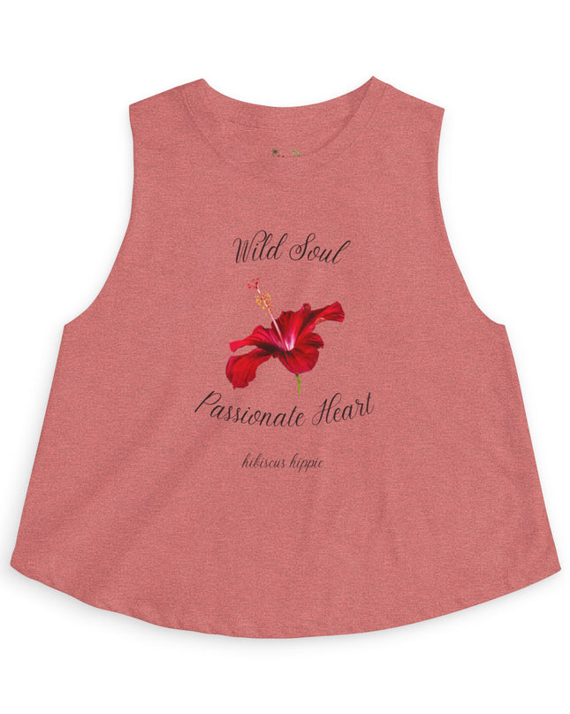 Wild Soul Passionate Heart Crop Top — Floral Graphic Women's Tank