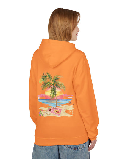 Hibiscus Hippie Designed Paradise Palm Hoodie — "Peace Love & Paradise" - Melbourne Beach Florida Sunrise Pullover