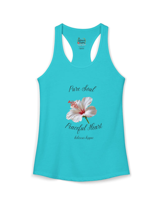"Dress the Way Your Soul Feels" Pure Soul Peaceful Heart Racerback Tank