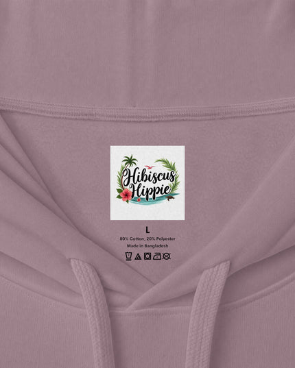 Hibiscus Hippie Designed Paradise Palm Hoodie — "Peace Love & Paradise" - Melbourne Beach Florida Sunrise Pullover