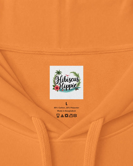 Hibiscus Hippie Designed Paradise Palm Hoodie — "Peace Love & Paradise" - Melbourne Beach Florida Sunrise Pullover