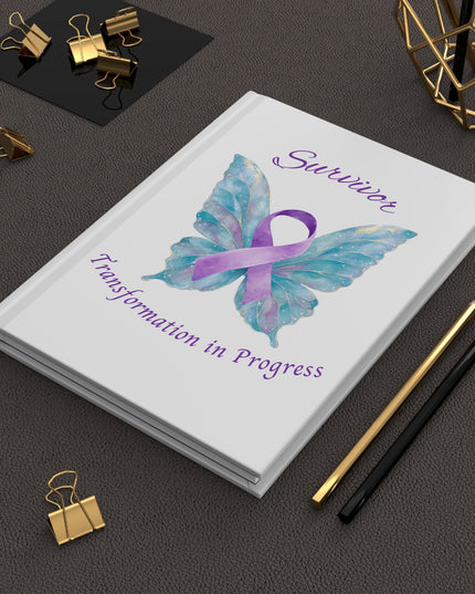 Domestic Violence Survivor Journal | Teal and Purple Ribbon Butterfly Hardcover Notebook | Trauma Recovery Diary, Empowerment Healing Gift, Transformation in Progress Lined Writing Book, Mental Health Support Gift