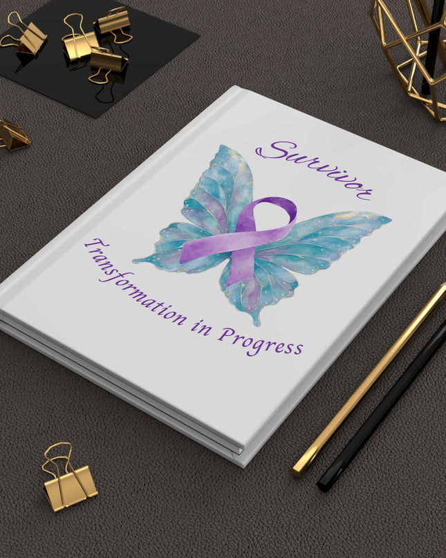 Domestic Violence Survivor Journal | Teal and Purple Ribbon Butterfly Hardcover Notebook | Trauma Recovery Diary, Empowerment Healing Gift, Transformation in Progress Lined Writing Book, Mental Health Support Gift