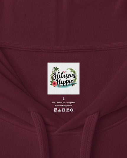 Hibiscus Hippie Designed Paradise Palm Hoodie — "Peace Love & Paradise" - Melbourne Beach Florida Sunrise Pullover