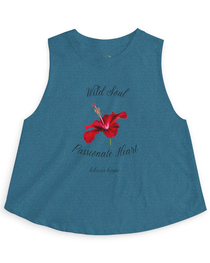 Wild Soul Passionate Heart Crop Top — Floral Graphic Women's Tank