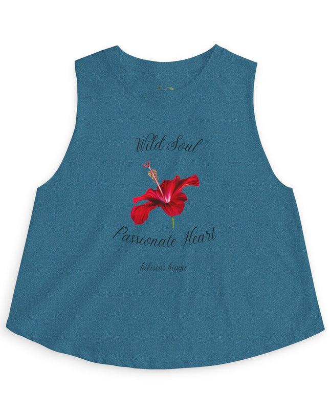 Wild Soul Passionate Heart Crop Top — Floral Graphic Women's Tank