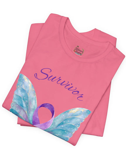 Domestic Violence Awareness Shirt | Survivor Teal and Purple Ribbon Butterfly Tee | Abuse Survivor Gift, Transformation in Progress Graphic T-Shirt, Empowering Healing Support Clothing