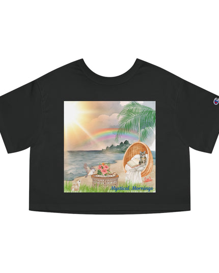 Hibiscus Hippie Designed Mystical Morning Beach Crop Tee