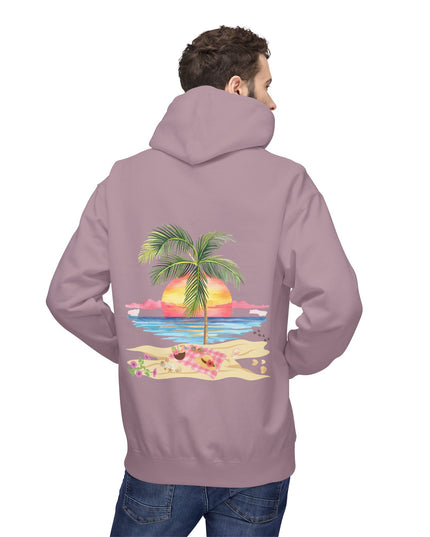 Hibiscus Hippie Designed Paradise Palm Hoodie — "Peace Love & Paradise" - Melbourne Beach Florida Sunrise Pullover