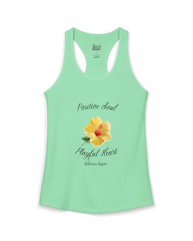 "Dress the Way Your Soul Feels" Positive Soul Playful Heart Racerback Tank