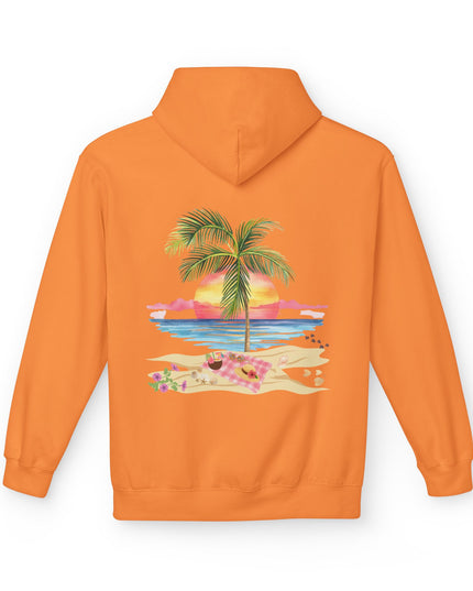 Hibiscus Hippie Designed Paradise Palm Hoodie — "Peace Love & Paradise" - Melbourne Beach Florida Sunrise Pullover