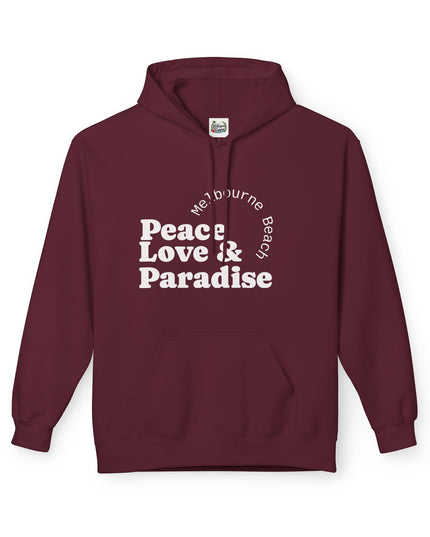 Hibiscus Hippie Designed Paradise Palm Hoodie — "Peace Love & Paradise" - Melbourne Beach Florida Sunrise Pullover