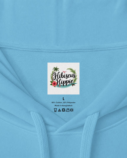 Hibiscus Hippie Designed Paradise Palm Hoodie — "Peace Love & Paradise" - Melbourne Beach Florida Sunrise Pullover