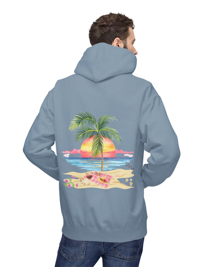 Hibiscus Hippie Designed Paradise Palm Hoodie — "Peace Love & Paradise" - Melbourne Beach Florida Sunrise Pullover