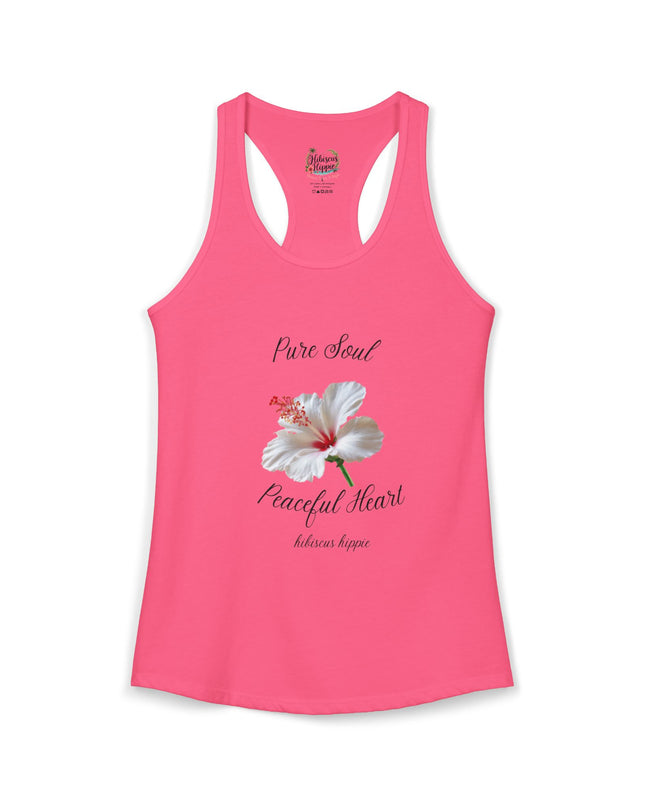 "Dress the Way Your Soul Feels" Pure Soul Peaceful Heart Racerback Tank