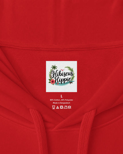 Hibiscus Hippie Designed Paradise Palm Hoodie — "Peace Love & Paradise" - Melbourne Beach Florida Sunrise Pullover