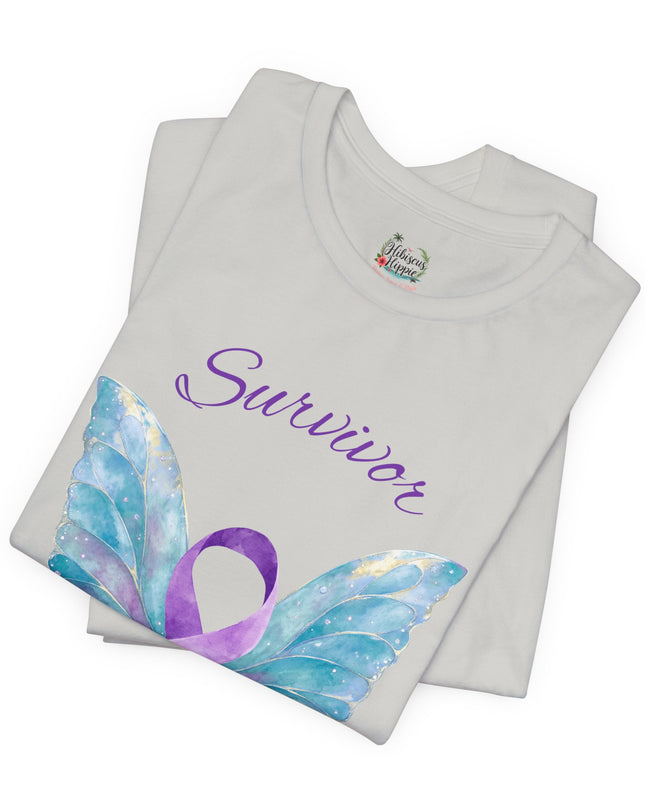 Domestic Violence Awareness Shirt | Survivor Teal and Purple Ribbon Butterfly Tee | Abuse Survivor Gift, Transformation in Progress Graphic T-Shirt, Empowering Healing Support Clothing