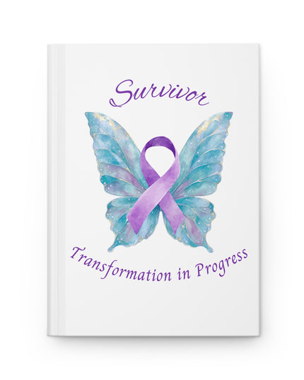 Domestic Violence Survivor Journal | Teal and Purple Ribbon Butterfly Hardcover Notebook | Trauma Recovery Diary, Empowerment Healing Gift, Transformation in Progress Lined Writing Book, Mental Health Support Gift