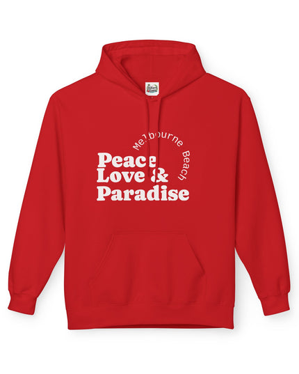 Hibiscus Hippie Designed Paradise Palm Hoodie — "Peace Love & Paradise" - Melbourne Beach Florida Sunrise Pullover