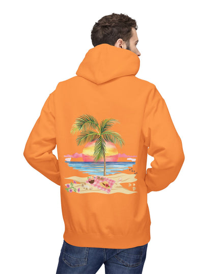 Hibiscus Hippie Designed Paradise Palm Hoodie — "Peace Love & Paradise" - Melbourne Beach Florida Sunrise Pullover