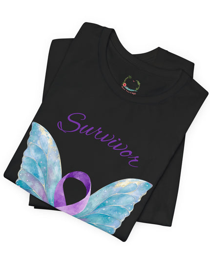 Domestic Violence Awareness Shirt | Survivor Teal and Purple Ribbon Butterfly Tee | Abuse Survivor Gift, Transformation in Progress Graphic T-Shirt, Empowering Healing Support Clothing