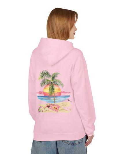 Hibiscus Hippie Designed Paradise Palm Hoodie — "Peace Love & Paradise" - Melbourne Beach Florida Sunrise Pullover