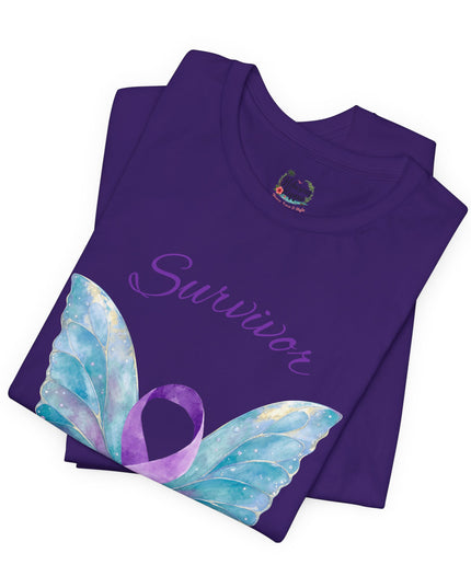 Domestic Violence Awareness Shirt | Survivor Teal and Purple Ribbon Butterfly Tee | Abuse Survivor Gift, Transformation in Progress Graphic T-Shirt, Empowering Healing Support Clothing