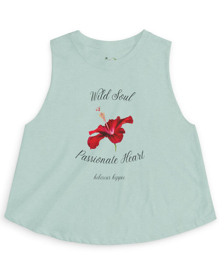 Wild Soul Passionate Heart Crop Top — Floral Graphic Women's Tank