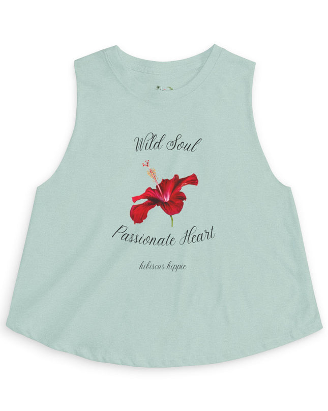 Wild Soul Passionate Heart Crop Top — Floral Graphic Women's Tank