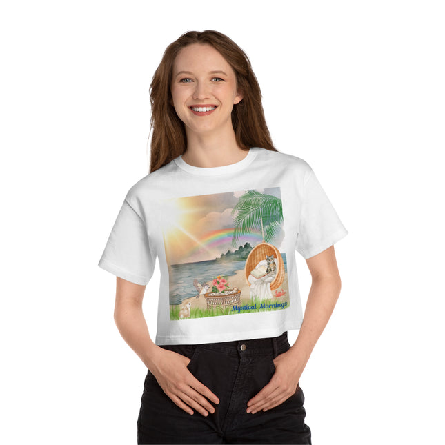 Hibiscus Hippie Designed Mystical Morning Beach Crop Tee