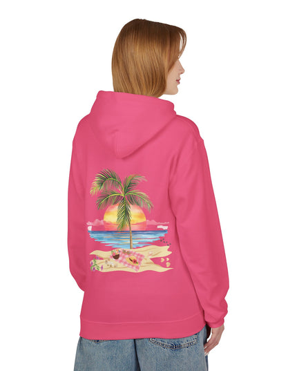 Hibiscus Hippie Designed Paradise Palm Hoodie — "Peace Love & Paradise" - Melbourne Beach Florida Sunrise Pullover