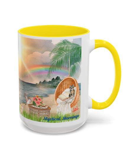Hibiscus Hippie Designed Mystical Mornings Accent Coffee Mug (11, 15oz)