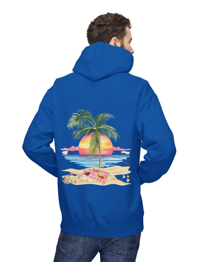 Hibiscus Hippie Designed Paradise Palm Hoodie — "Peace Love & Paradise" - Melbourne Beach Florida Sunrise Pullover