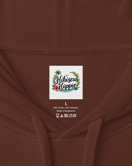 Hibiscus Hippie Designed Paradise Palm Hoodie — "Peace Love & Paradise" - Melbourne Beach Florida Sunrise Pullover