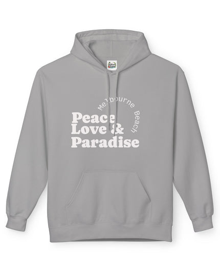 Hibiscus Hippie Designed Paradise Palm Hoodie — "Peace Love & Paradise" - Melbourne Beach Florida Sunrise Pullover